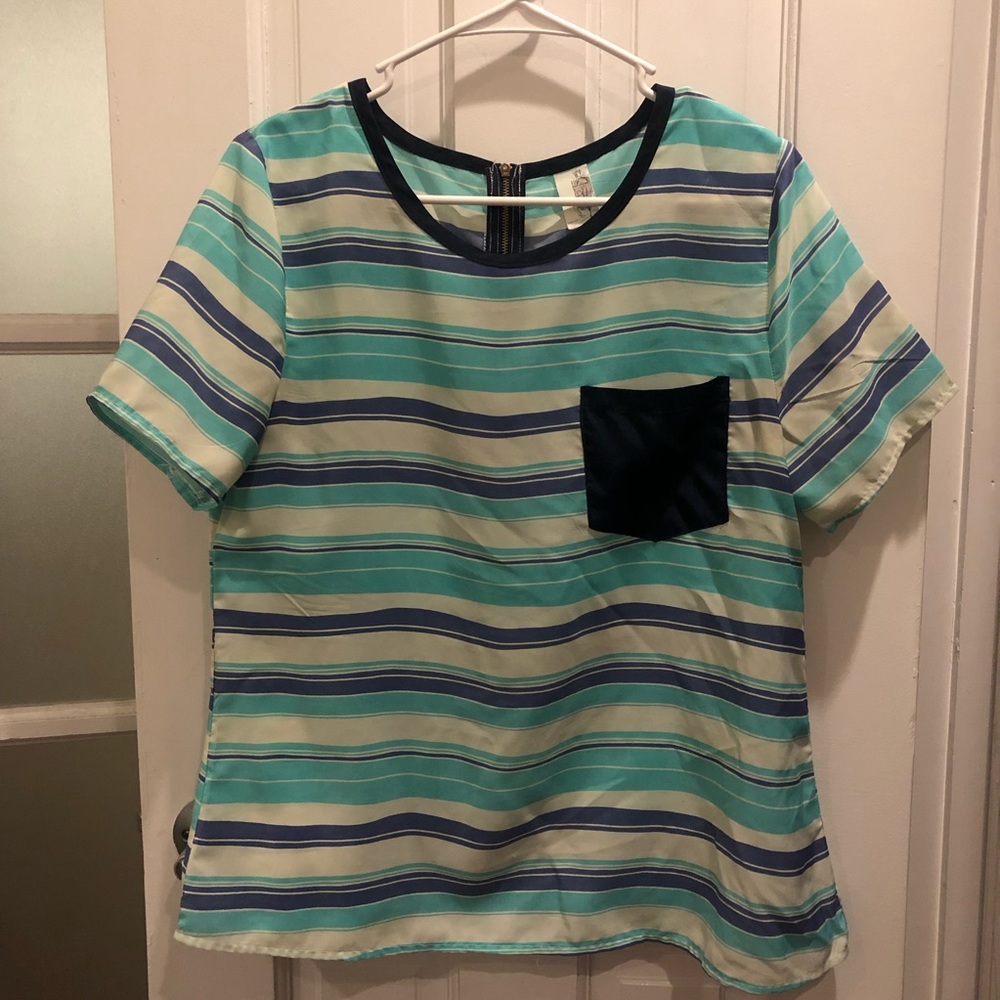 Blue Striped Top in size Large